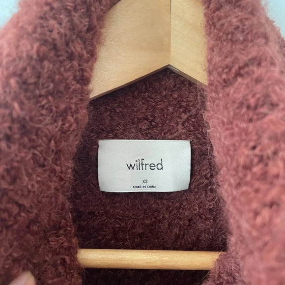 Aritzia Wilfred Karlis Oversized Alpaca Cardigan Sweater Red Brown Size XS - Picture 10 of 12